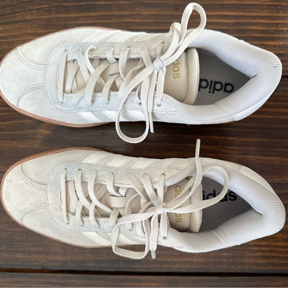Adidas Cream and White Casual Sneakers